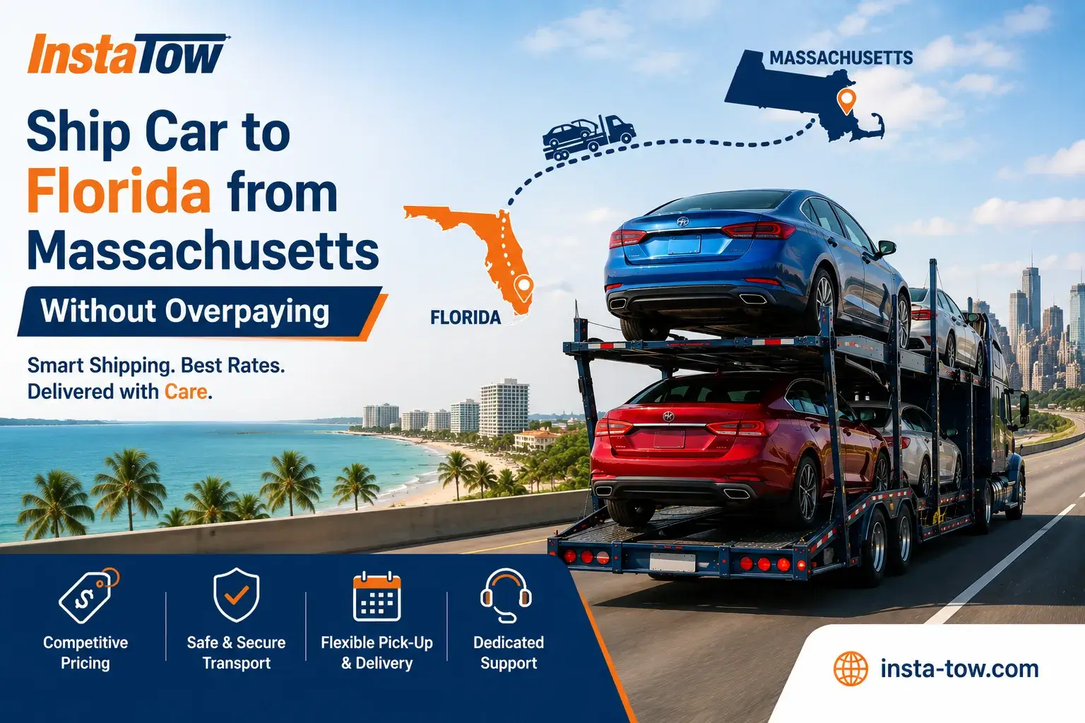 Ship Car to Florida from Massachusetts Without Overpaying